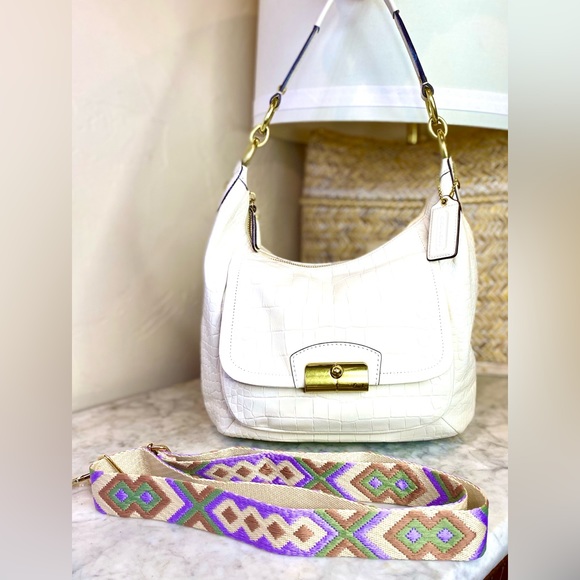 COACH Kristin Croc Embossed Leather Hobo - Picture 2 of 15